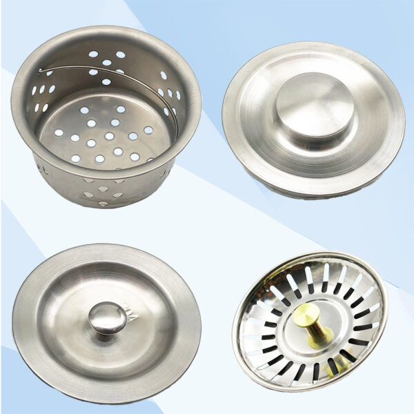 Kitchen Kitchen Sink Plug Stainless Steel Dishpan Drainer Steel Basket Pool Accessories Filter Cabas