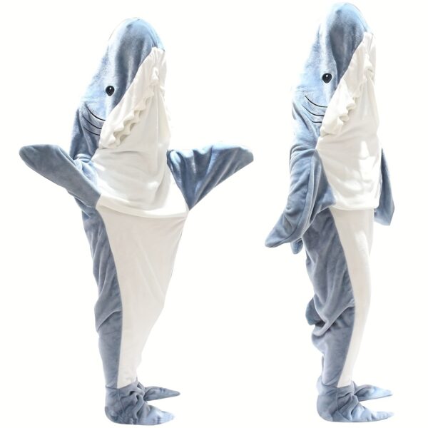 Shark Onesie Blanket For Adults, Shark Blanket Hoodie, Shark Blanket Super Soft Cozy Flannel, Boys Girls Cosplay Costume Sleeping Bag For Night - Image 5