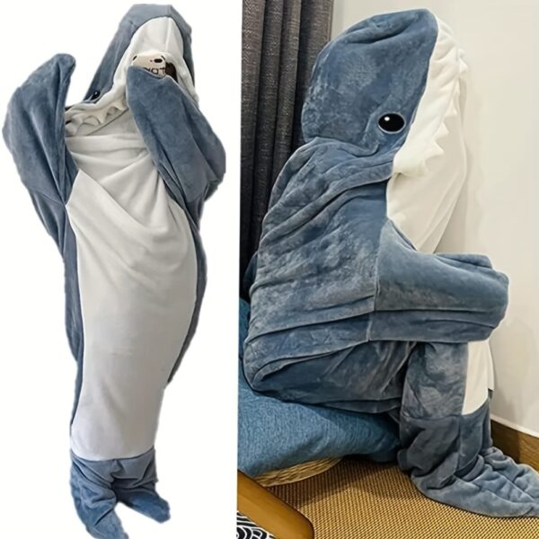 Shark Onesie Blanket For Adults, Shark Blanket Hoodie, Shark Blanket Super Soft Cozy Flannel, Boys Girls Cosplay Costume Sleeping Bag For Night - Image 8