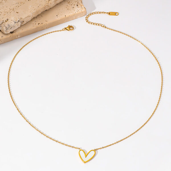 Stainless Steel Fritillary Crooked Peach Heart Necklace Women's Fashion - Image 2