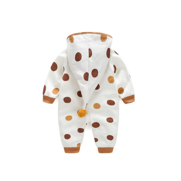 Cotton Printed Baby Hooded Crawling Bodysuit - Image 7