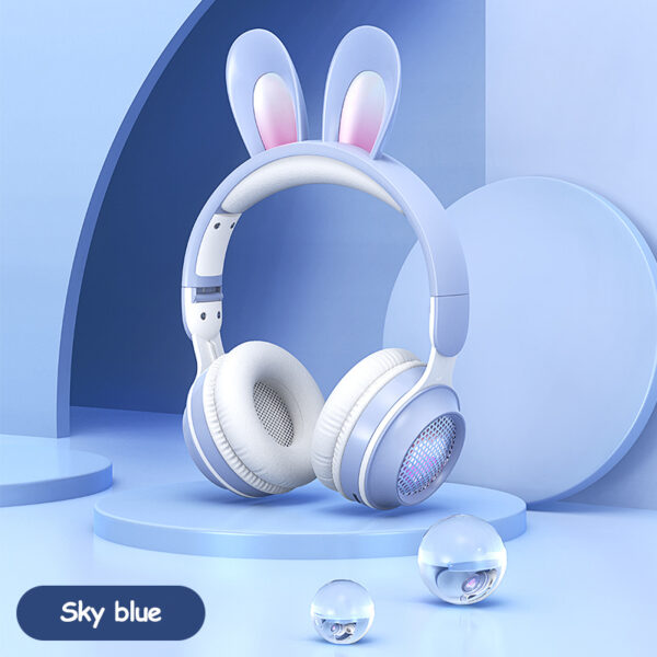 Rabbit Ear Headphones Wireless Luminous Extendable Wheat Headphones - Image 2